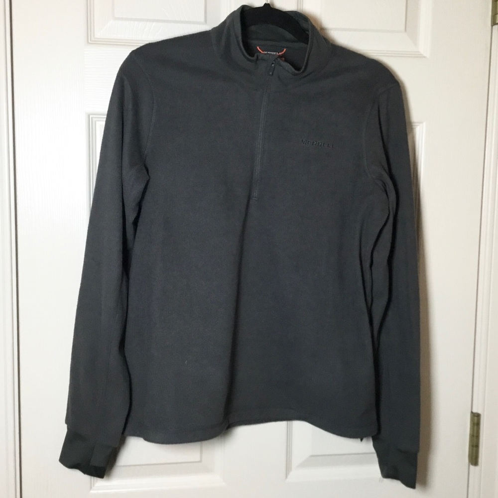 Merrell Fleece Charcoal Gray 1/4 Zip Pullover - Size M